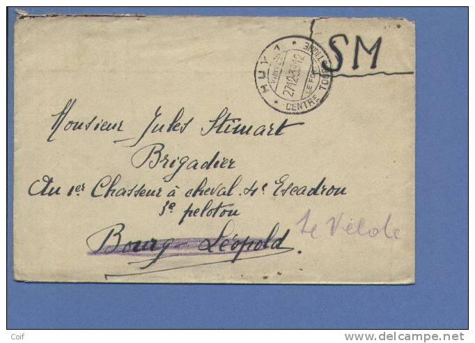 Brief Met Stempel HUY Op 27/12/1939 (mobilisatie) Naar Brigadier "te Velde" - Storia Postale