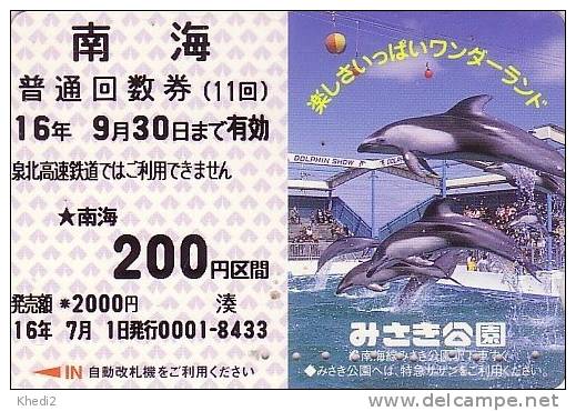 Carte Japon - ANIMAL - DAUPHIN ORQUE Ballon Spectacle / 200 - DOLPHIN ORCA SHOW Japan Card - DELPHIN  - 35 - Delfines