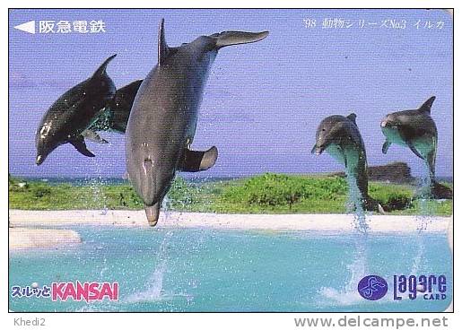 Carte Japon - DAUPHIN - Série Animaux Lagare 1998/3 - DOLPHIN Japan Card - DELPHIN - GOLFINO - 45 - Delfines