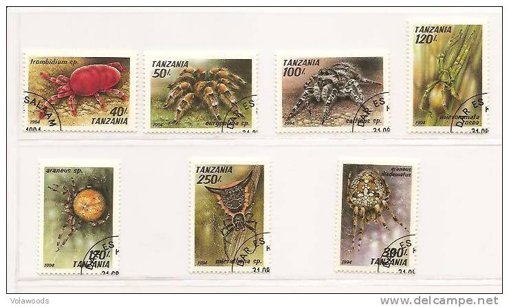 Tanzania - Serie Completa Usata: Ragni - Arañas