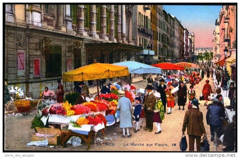 06 NICE,  Le Marché Aux Fleurs, CPA Très Colorée, Animée, Ed Rostan & Munier, Dos Div Vierge, - Märkte