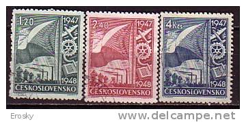 L2066 - TCHECOSLOVAQUIE Yv N°440/42 - Oblitérés