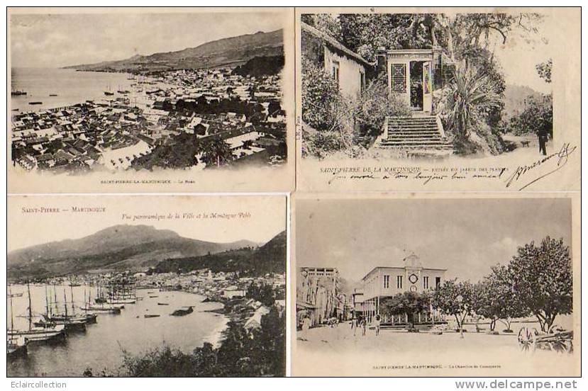 MARTINIQUE St PIERRE..Vues Diverses Dont..chambre De Commerce..port..8 CP - Other & Unclassified