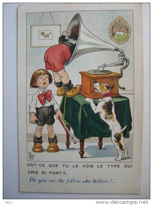 Mich Enfants , Phonographe, Chien - Mich