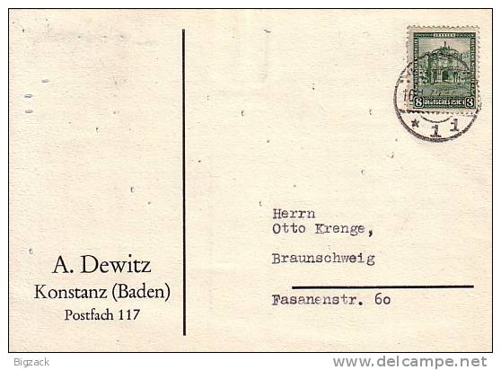 DR Karte EF Minr.459 Konstanz 16.1.32 - Briefe U. Dokumente