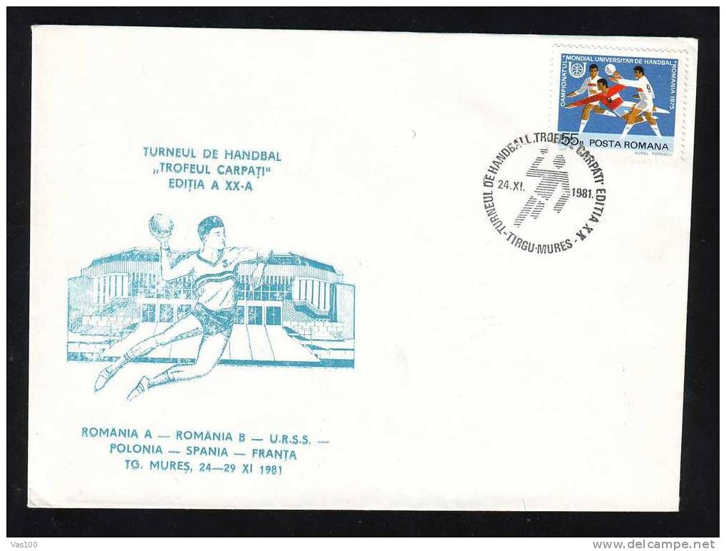 Romania 1981 Very Rare Cover With  HANDBALL,TROFEU "CARPATI" - Hand-Ball