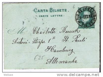 Br112 /BRASILIEN -   Kartenbrief K 6, Pedro, 200 Reis, 1893 - Entiers Postaux
