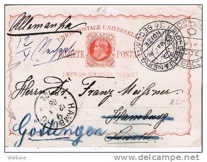 BR115/ BRASILIEN -  Pedro, 80 Reis-GA, 1888, Deutschland - Entiers Postaux