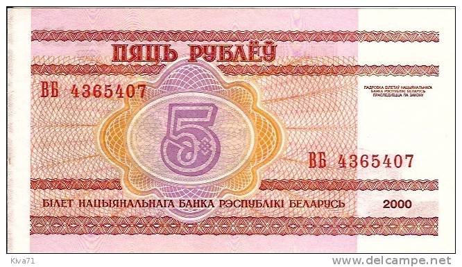 5 Rublei  "BIELORUSSIE"  2000    UNC    Ro 8 - Belarus