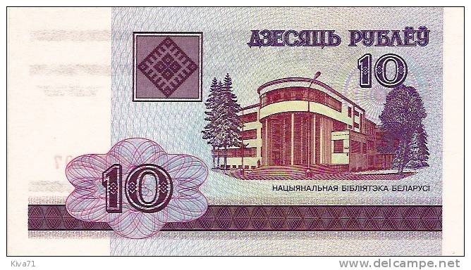 10 Rublei  "BIELORUSSIE"  2000    UNC    Ro 9 - Bielorussia