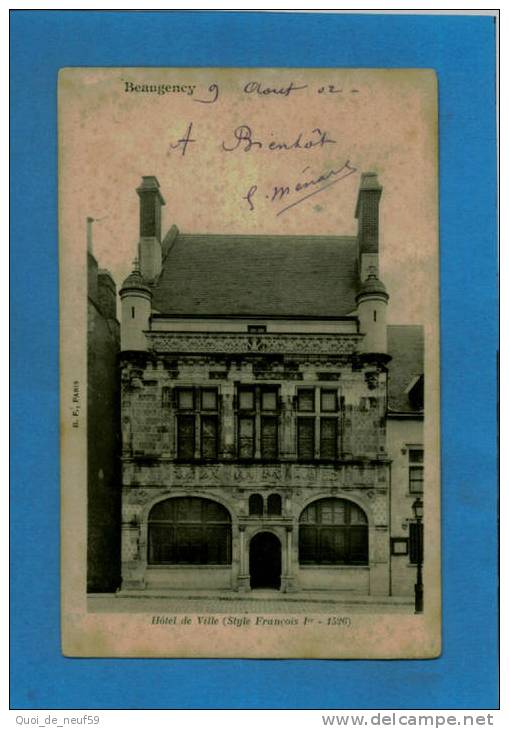 AH 4501  BEAUGENCY HOTEL DE VILLE CPA PRECURSEUR 1902 - Beaugency