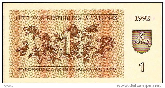 1 Talonas    "LITUANIE "     1992   UNC      Bc 65 - Litauen