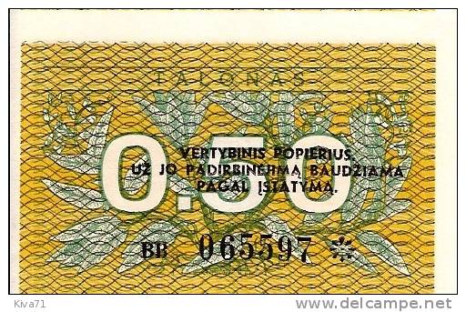 0,50 Talonas    "LITUANIE "     1991   UNC      B1 - Lituanie