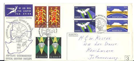 RSA 1966 FDC Nr. 3 Republic With Address #1640 - FDC