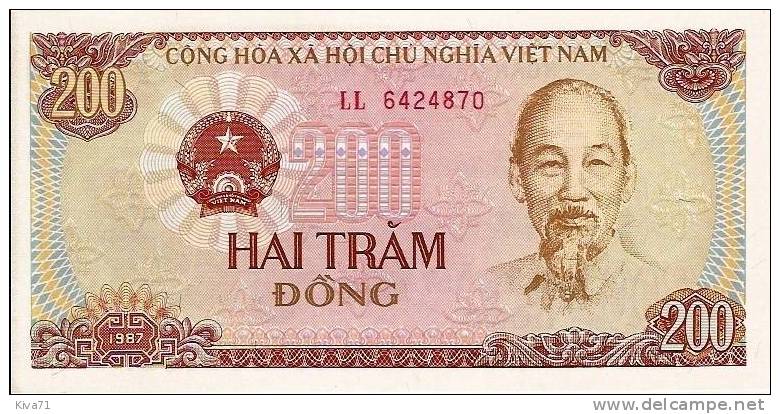 200 Dông   "SUD VIET-NAM"   1987  UNC  Ro 76 78 - Viêt-Nam