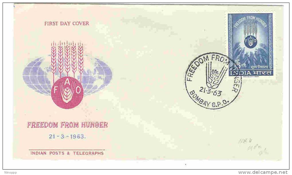 India-1963 Freedom From Hunger FDC - Contro La Fame