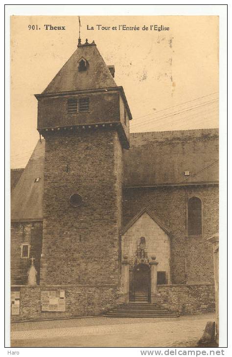 THEUX - La Tour Et L'entrée De L'Eglise (710) - Theux