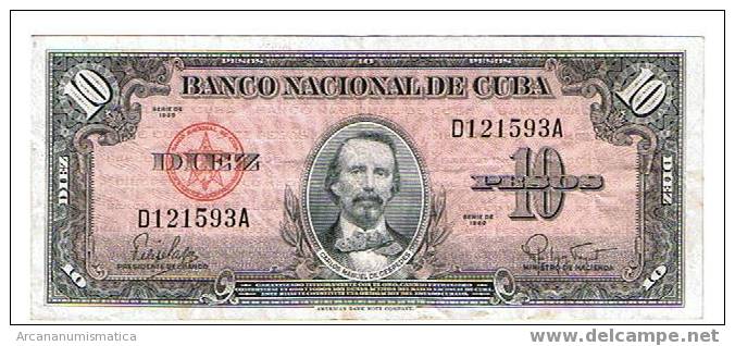 CUBA,10 PESOS 1960 K79 MBC   DL-3684 - Kuba