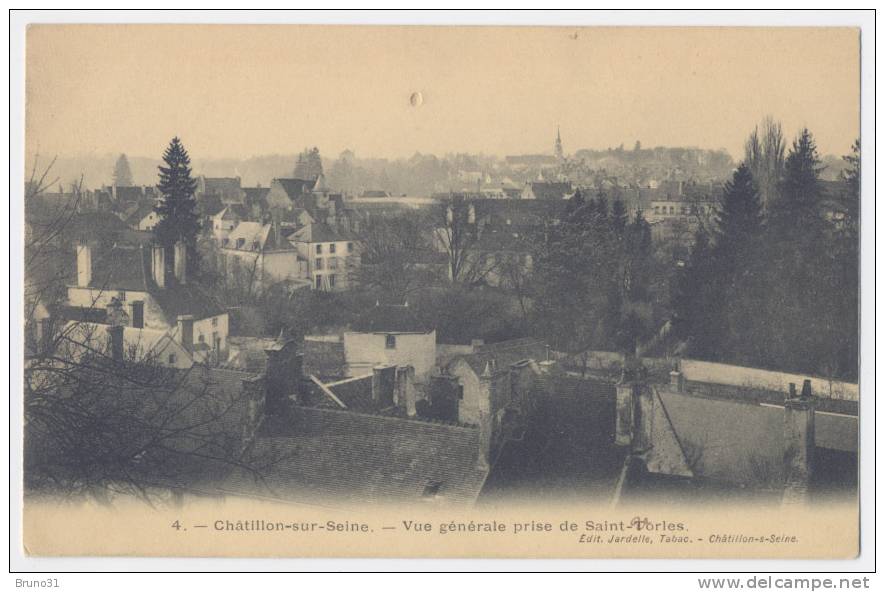 Chatillon Sur Seine : Vue Générale Prise De Saint Vorles . Jardelle N° 4 . - Châtillon