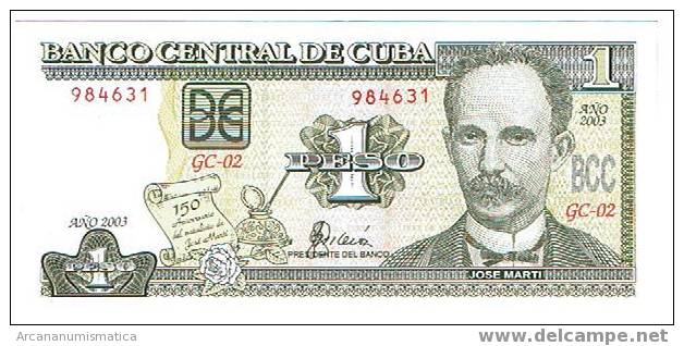 CUBA,1 PESO  2003  MBC/EBC 4,00    DL-3757 - Cuba