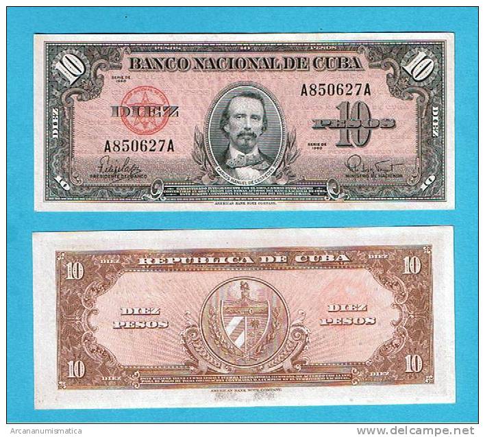 CUBA   10  PESOS  1960  KM#79 SC/UNC       DL-3925 - Cuba