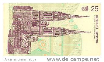 CROACIA  25  DINARES  8-10-1991   KM#19  PLANCHA/UNC     DL-4045 - Kroatien