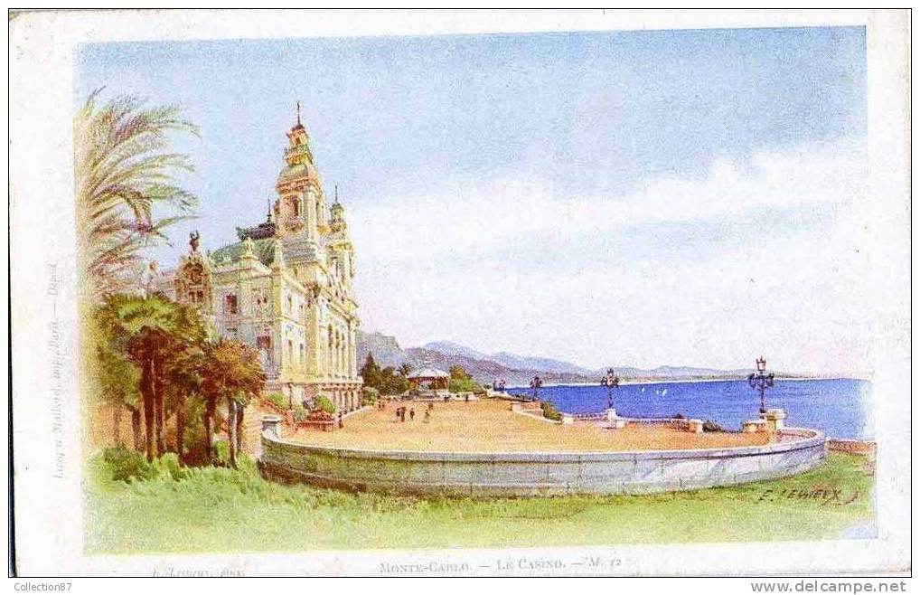 ILLUSTRATEUR E. LESSIEUX M 12 - MONACO LE CASINO MONTE CARLO -CLICHE PUB CHOCOLAT Et THE De La Cie COLONIALE - Lessieux