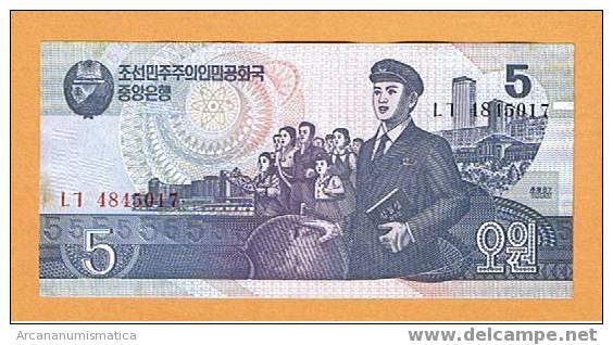 Corea Del Norte 5 Won 1992-98 Km40 Sc    DL-4065 - Korea, North