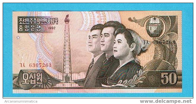 Corea Del Norte 50 Won 1992-98 Km42 Sc   DL-4068 - Corea Del Norte