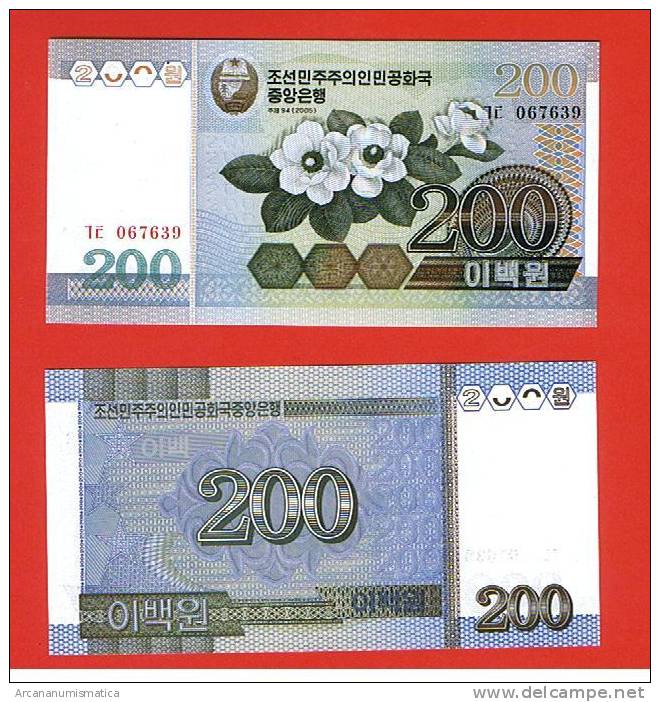 COREA DEL NORTE  200 WON 2005  PLANCHA/UNC     DL-4079 - Corea Del Nord