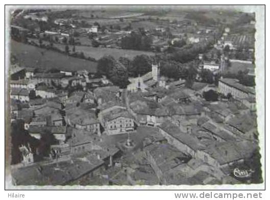 Cpsm 01 MONTLUEL Vue Aerienne Centre Ville Eglise Place - Montluel