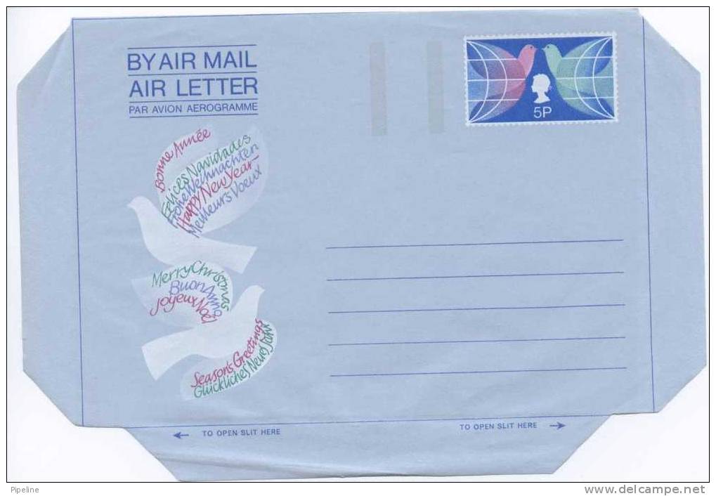 Great Britan Aerogramme Unused Happy New Year 5P - Interi Postali