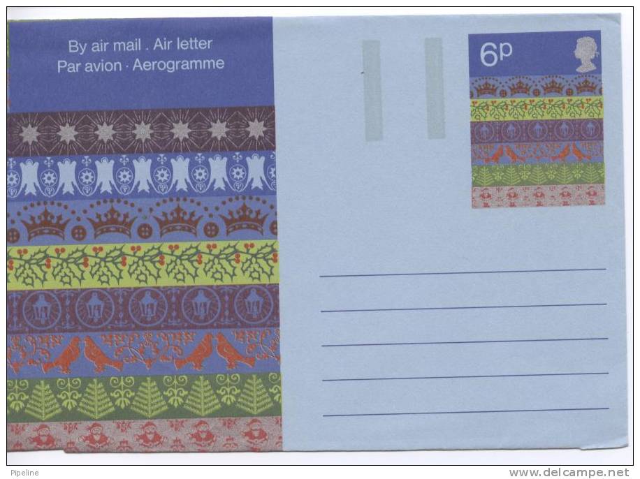 Great Britan Aerogramme Unused Christmas 6P - Interi Postali