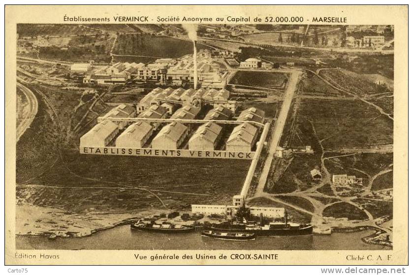 MARSEILLE 13 - Etablissements VERMINCK - Vue Générale Usines De Croix-Sainte - Savon Hercule, Huile Et Graisse Végétale - Non Classificati