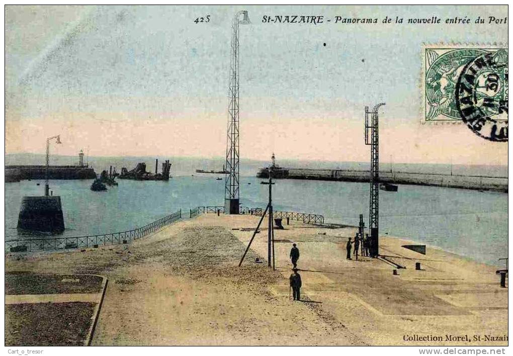 CPA 44 SAINT NAZAIRE Panorama De La Nouvelle Entrée Du Port 1907 - Saint Nazaire