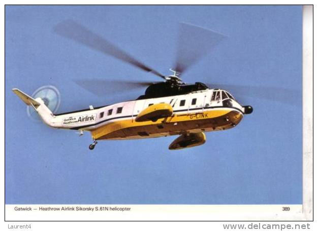 Helicopter Postcard - Carte Sur Les Helicopteres - Helicopters