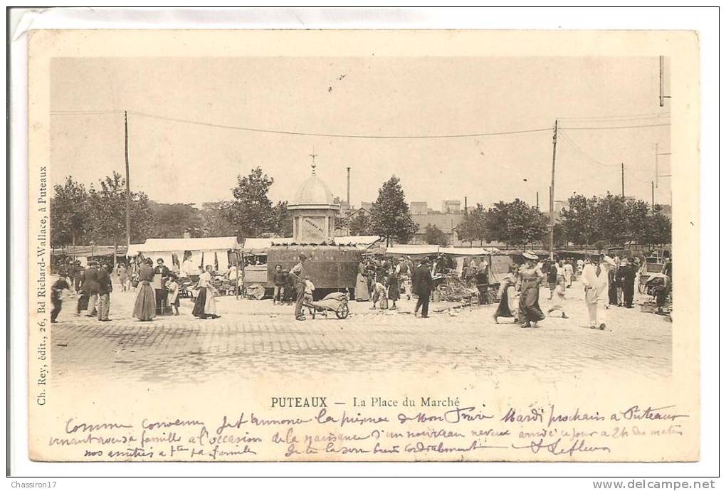 92 - PUTEAUX  -  La Place Du Marché -  Carte Précurseur 1904  -  Animation - Puteaux