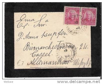 Br058 BRASILIEN - / Trauerbrief Deutschland 1913 M. Eduardo Wanderkolk (2x) - Covers & Documents