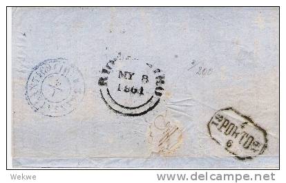 Br068/ BRASILIEN -  Rio De Janeiro 1861 Mit Tarifstpl. 150 Nach Porto - Briefe U. Dokumente