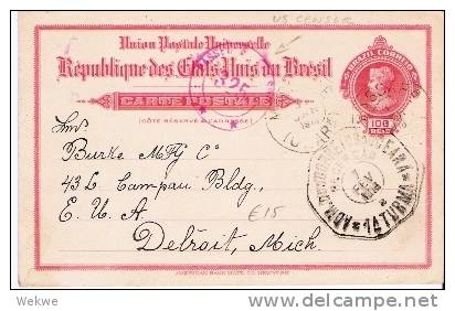 Br083/  BRASILIEN - GA-Freiheit, 100 Reis 1918 Von Massape-USA, Zensiert - Entiers Postaux