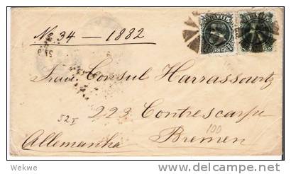 Br091/ -  BRASILIEN  - Pedro 2 X 100 Reis Nach Bremen 1882 Ex Rio De Janairo - Cartas & Documentos