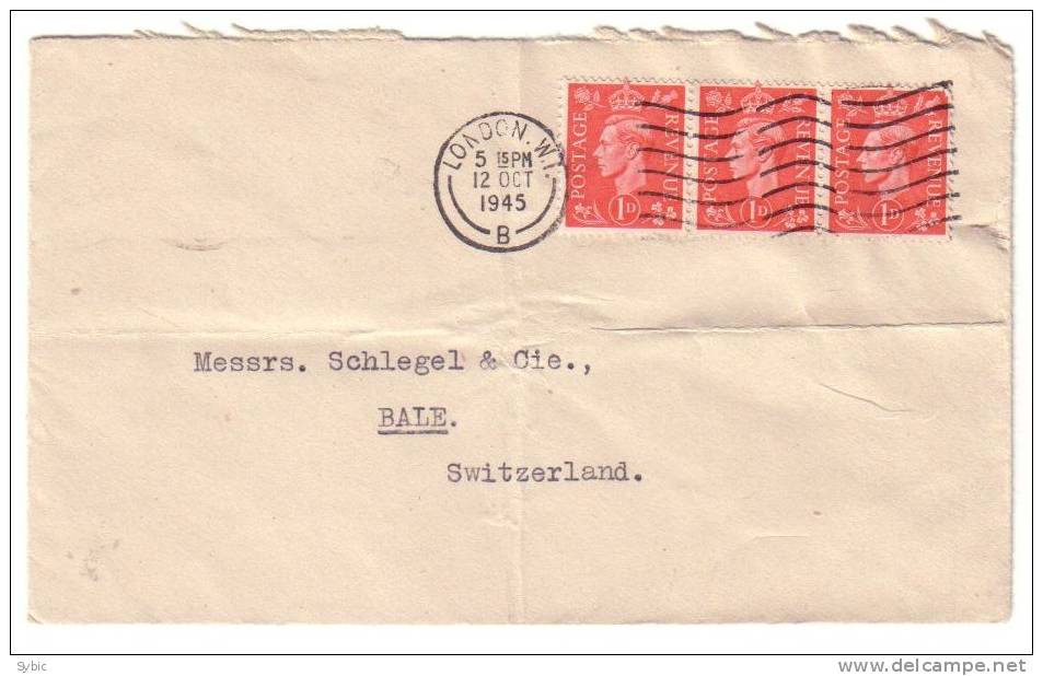 GRANDE BRETAGNE - Lettre Pour La Suisse (1945) - Lettres & Documents