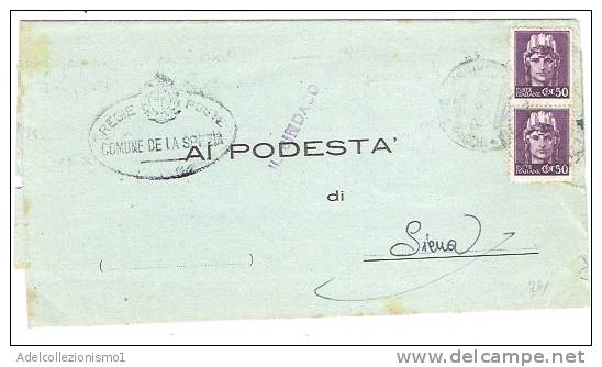 3019)lettera Con 2x50c Turrita Da De La Spezia A Siena Il 31-8-1945 - Marcophilia