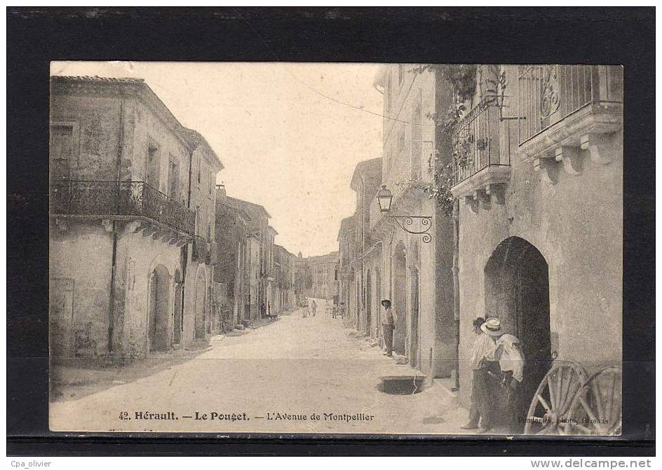 34 LE POUGET (envs Clermont Hlt) Avenue De Montpellier, Animée, Charron, Ed Pendariès 42, Hérault, 1905 - Altri & Non Classificati