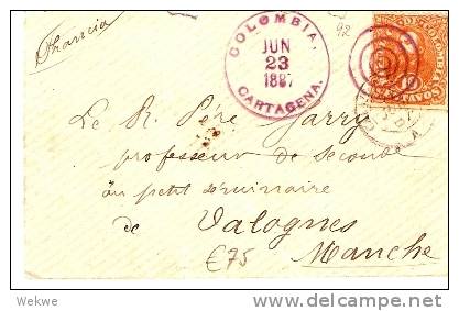 CO062 / KOLUMBIEN -  Präsident R. Nunez 1887 Cartagena-Frankreich - Kolumbien