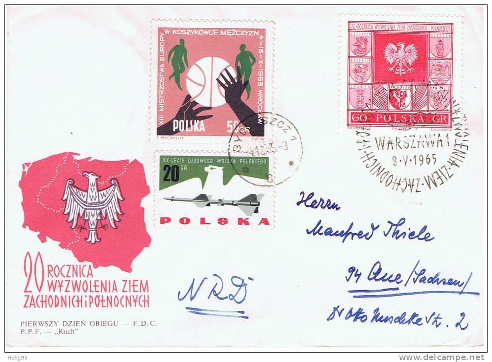 PL 1965 Mi 1583 FDC - Brieven En Documenten