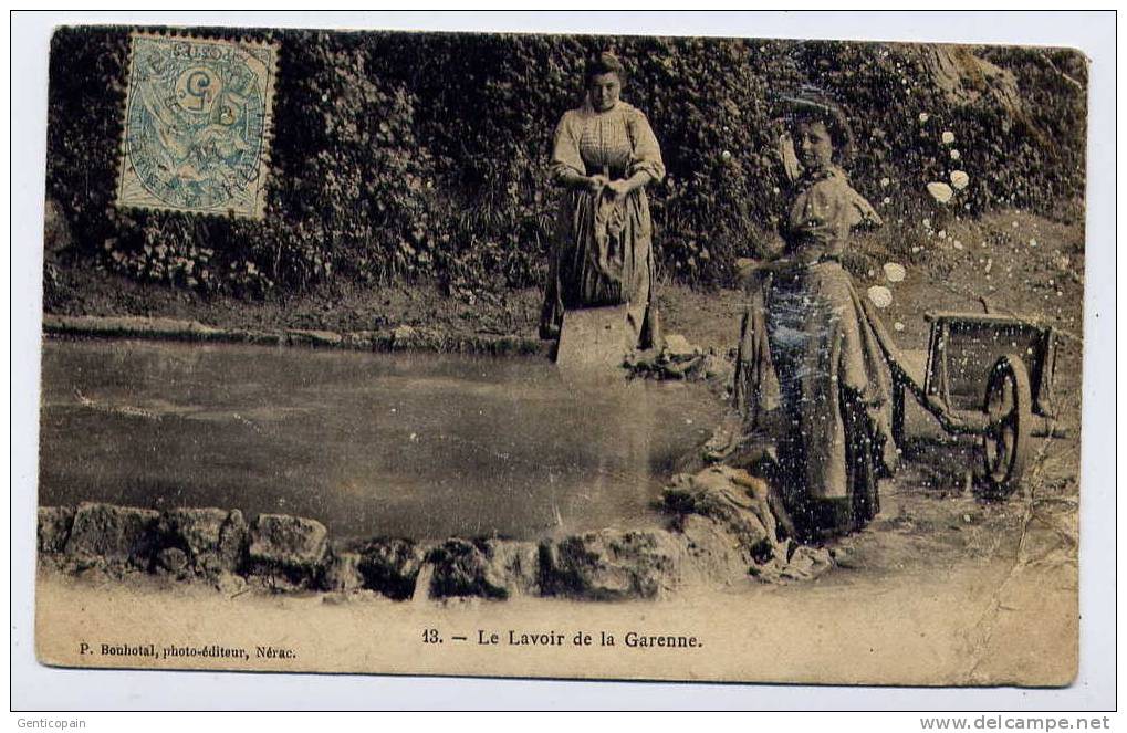 I1 - Le Lavoir De La GARENNE (NERAC) - Carte Défectueuse De 1905 (voir Scan Du Dos) RARE BELLE CARTE Tout De Même - Nerac