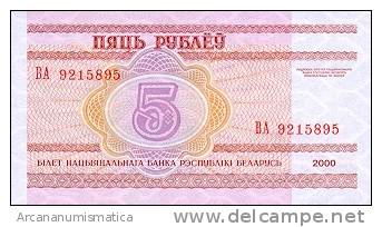 BIELORRUSIA/BELARUS  5 RUBLOS 2000  KM#22  PLANCHA/UNC   DL-4379 - Belarus