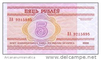 BIELORRUSIA/BELARUS  5 RUBLOS 2000  KM#22  PLANCHA/UNC   DL-4383 - Bielorussia