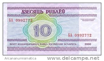 BIELORRUSIA/BELARUS  10 RUBLOS 2000  KM#23  PLANCHA/UNC   DL-4391 - Belarus